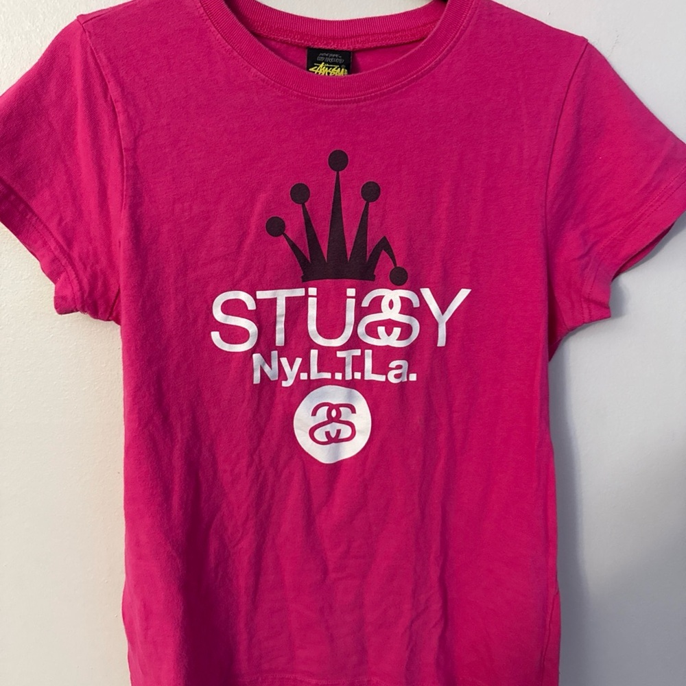 Stussy vintage girls teen Graphic T-Shirt size Large PTP approx 19 inches